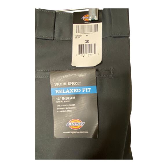 Dickies Men's Size 38 Relaxed Fit Work Shorts Black 13" Inseam Mid Rise NWT - Picture 7 of 9